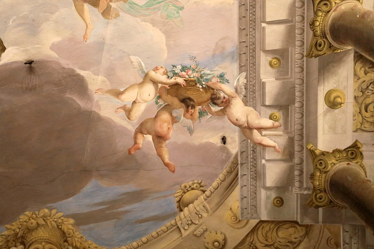 Museum Palazzo Mansi, Lucca - convito degli dei, angeli con fiori